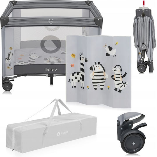 Lionelo Bonnie Playpen with Mattress Gray Stone 100x100cm