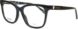 Moschino Damen Acetat Schmetterling Schwarz Bri...