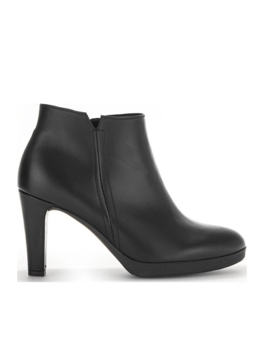 Leder Stiefeletten Damen Schwarz