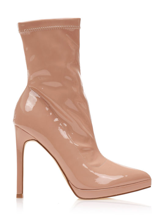Tsoukalas Stiefeletten Damen aus Lackleder Rosa