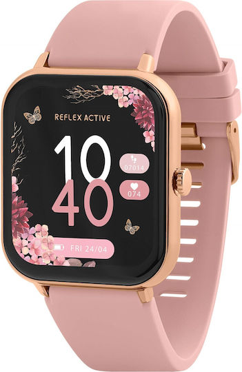 Reflex Active Series 23 Smartwatch με Παλμογράφο (Pink Rose Gold Plated)