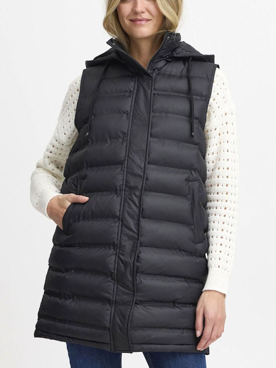 Women's Short Lifestyle Jacket for Winter with Hood Black