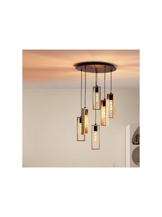 Eglo 44054 Lustră Suspendată Littleton 6xe27 60w 230v Certificat FSC