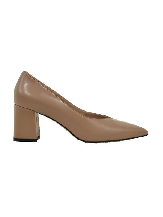 Fardoulis Leather Beige Heels