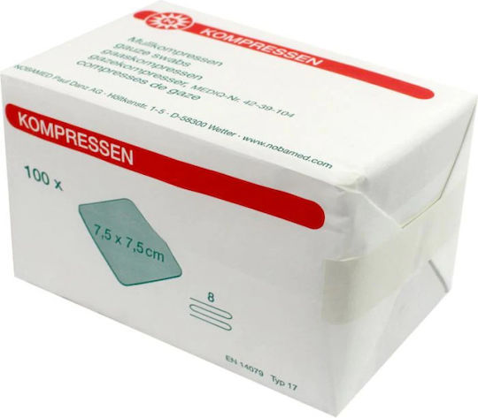 Nobamed Μη Αποστειρωμένες Γάζες 7.5x7.5cm 100τμχ