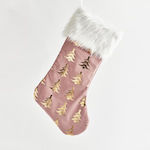 Eurolamp Christmas Decorative Fabric Rose Gold Socks with Tree