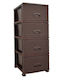 Violet House Plastic Drawer Unit 4 Tiers Brown 45x38x91cm