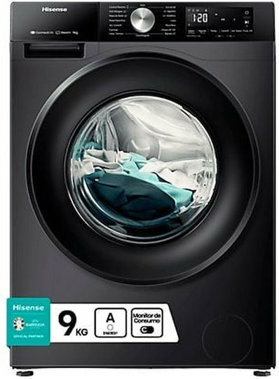 Hisense Πλυντήριο Ρούχων 9kg 1400 Στροφών Μαύρο WF3S9043BB3