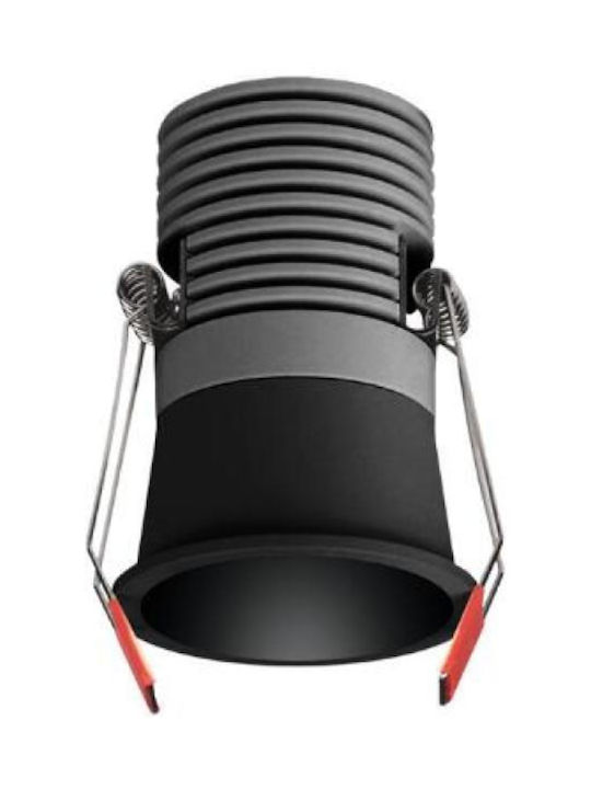 Fos me Recessed Spot with Integrated LED and Warm White Light Black 6.5x6.5cm. 1pcs