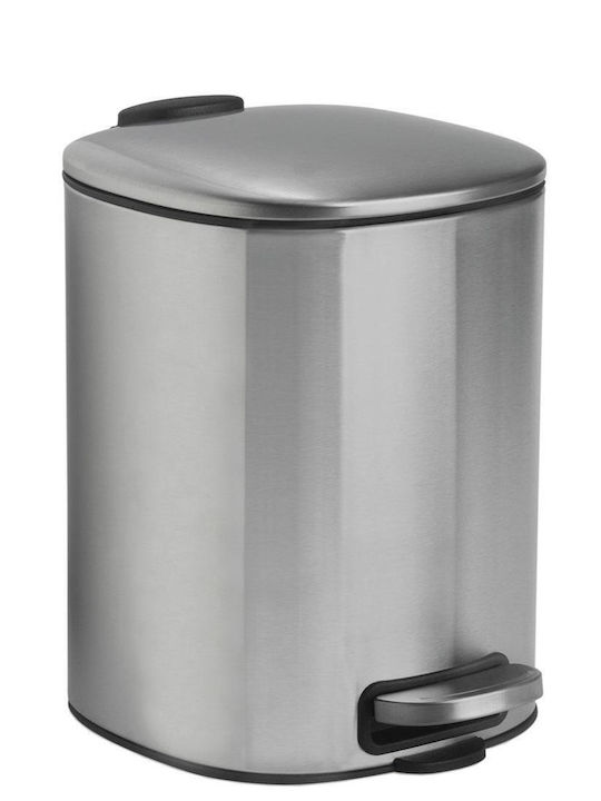 Andrea House Inox Καλαθάκι Μπάνιου Soft Close 3lt Γκρι