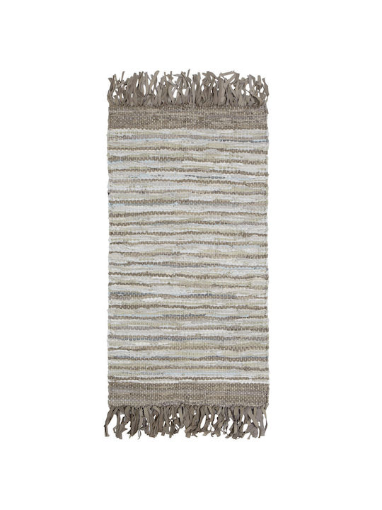 Nima Rug Rectangular Leather Beige