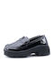 Лачени Дамски Loafers в Черен Цвят