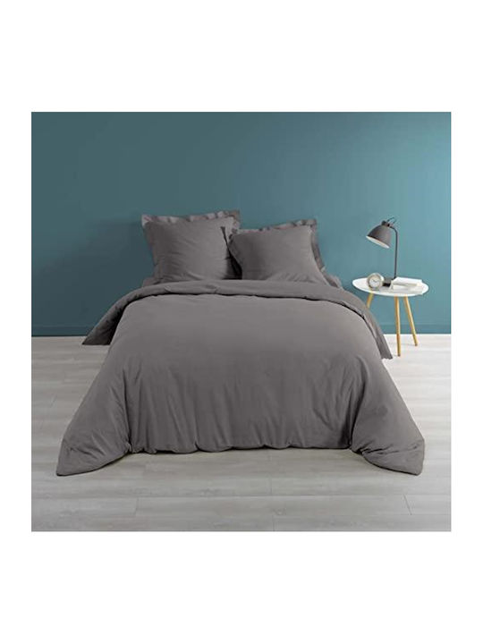Douceur d'Intérieur Παπλωματοθήκη Υπέρδιπλη 240x220 Percaline Anthracite