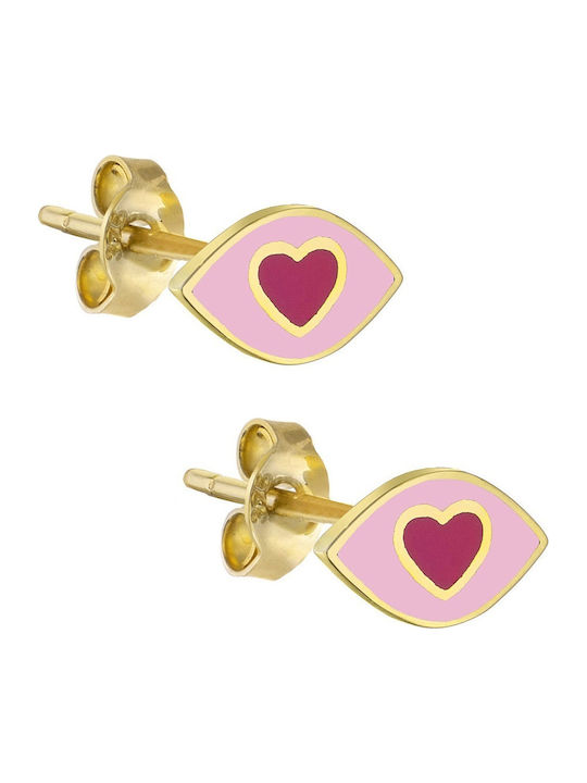 Senzio Belibasakis Детски Обеци Studs Сърце от Злато 14K