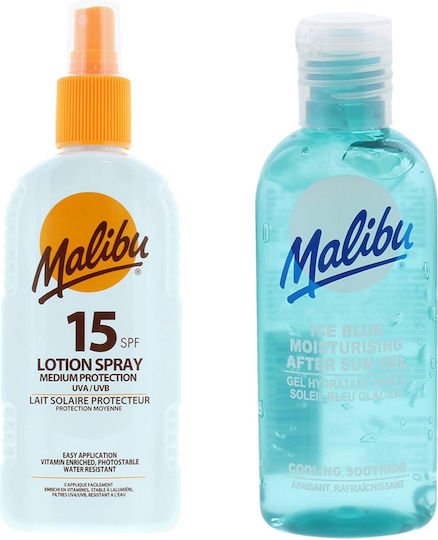 Malibu Spf15 Waterproof Spray 200ml + After Sun Gel 100ml