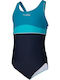 Aquaspeed Kinder Badeanzug Einteilig Navy Blue And Blue