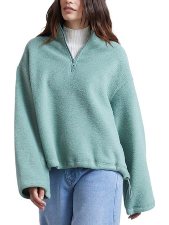 Winterlich Damen Bluse Langärmelig mit V-Ausschnitt Green 50794b
