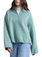 Winterlich Damen Bluse Langärmelig mit V-Ausschnitt Green 50794b