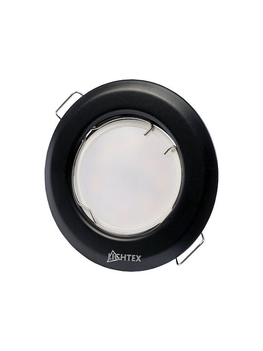 Lightex Rund Rahmen für Spots GU10 Schwarz 5x5cm. 1Stück