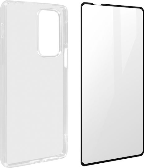 Case Motorola Edge 20 Pro Silicone Soft Tempered Glass Black