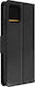 Hülle Motorola Edge 40 Pro Wallet Stand Bara Soft Leder Serie Schwarz