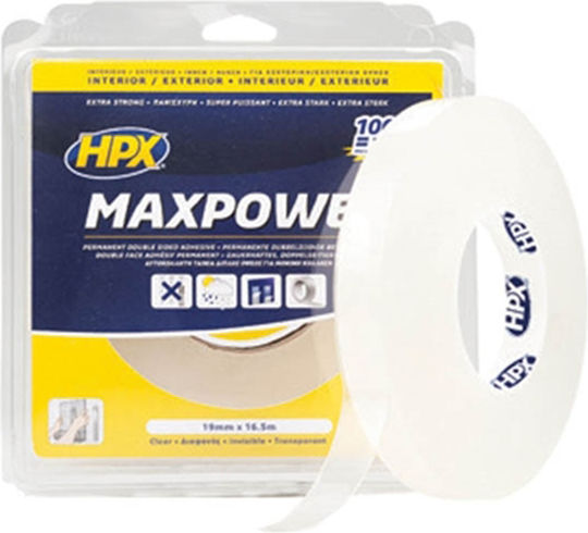 Hpx Transparentes Doppelseitiges Klebeband Maxpower 19mmx2m Ht19025