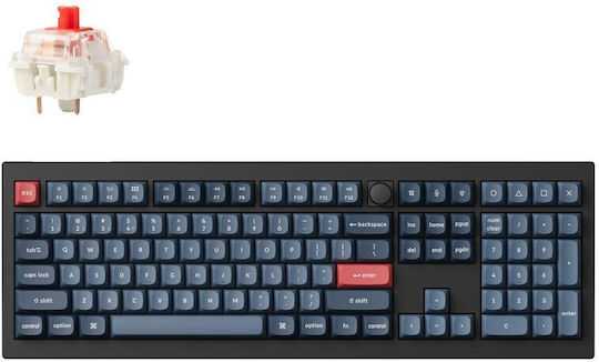 Keychron V6M-D1 Max QMK/VIA V6M-D1 Wireless Gaming Mechanical Keyboard with Gateron Jupiter Red Switches and RGB Lighting (English US) Carbon Black