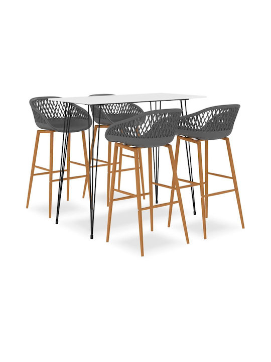 vidaXL Garten- und Outdoor-Möbelsets Bar Typsatz 5 Stück Weiß