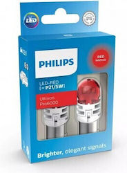 Комплект от 2 червени LED крушки P21/5W 12V Ultinon Pro6000si Red Philips Комплект от 2 червени LED крушки P21/5W 12V Ultinon Pro6000si Red Philips
