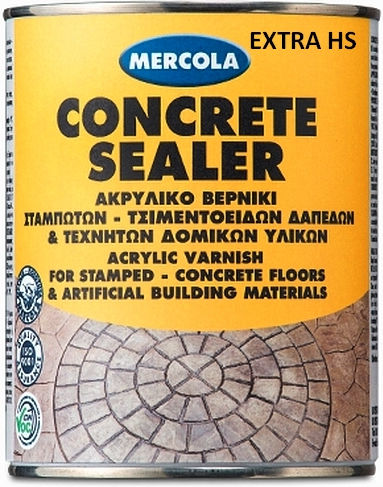 Concrete Sealer Extra Hs 5l Ενισχυμένο Ακρυλικό Βερνίκι Διαλύτου Τσιμεντοειδών Δαπέδων Άχρωμο Σατινέ