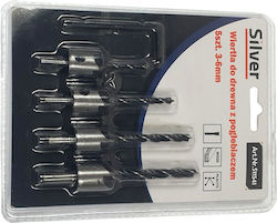 Silver Wood Drill Soiler 3-6mm 5pcs