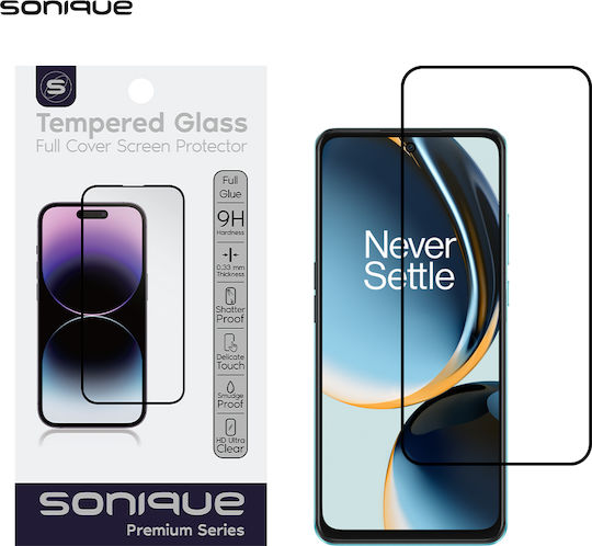 Hardy Glass Sonique Premium Series HD Full Cover 9H OnePlus Nord CE 3 Lite 5G Black