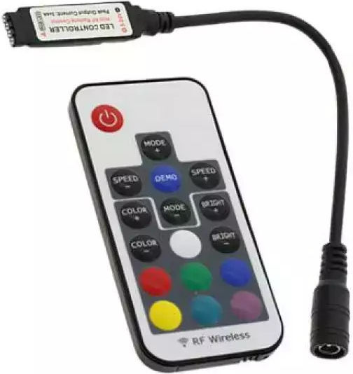 Mini Rgb Rf Controller 72w 12v Black 17 Key Radio Driver