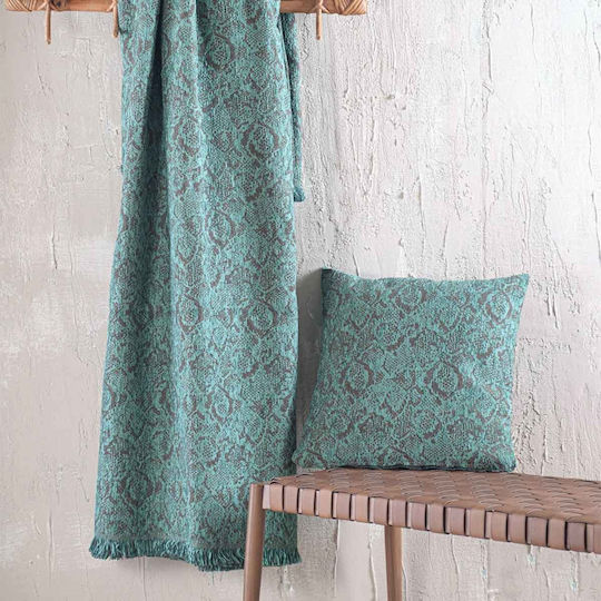 Rythmos Snake Ριχτάρι Τετραθέσιου Καναπέ Chenille 180x330εκ. Πετρόλ