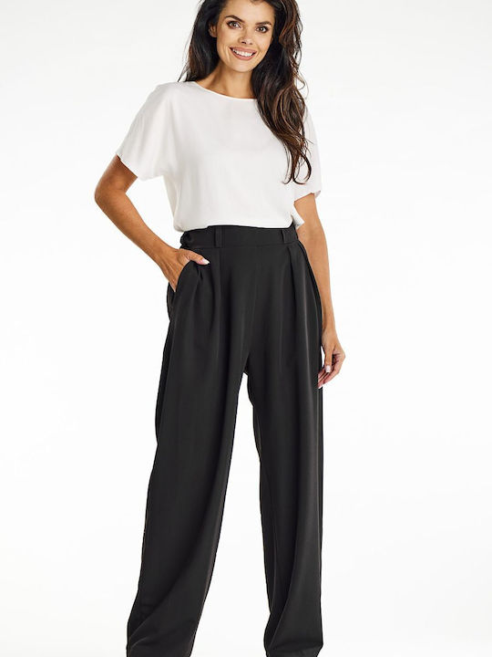 Awama Women's Fabric Trousers Black