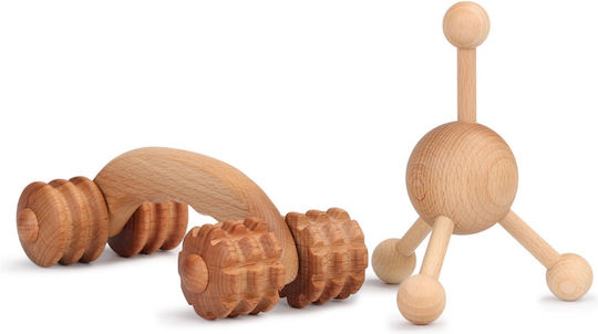 Set aus Holz-Massagewerkzeugen Roller Triggerpunkt Habys