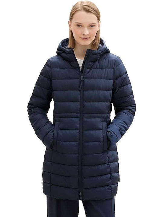 Tom Tailor Lang Damen Puffer Jacke für Winter Blue