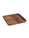 Andrea House Wooden Dessert Divided Serving Plate with 4 Slots White 25x25x2cm