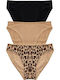 Βαμβακερά Women's Slip 3Pack Tan, Black