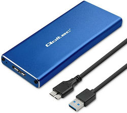 Qoltec Θήκη για Σκληρό Δίσκο M.2 SATA III με σύνδεση USB 3.0 σε Μπλε χρώμα