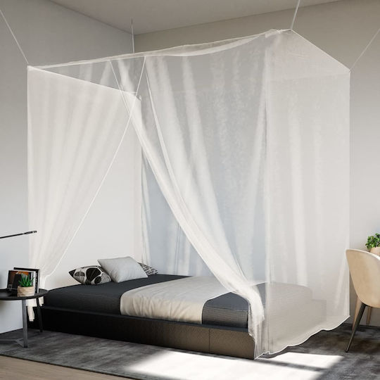 vidaXL Κουνουπιέρα για Camping Κρεμαστή Λευκή 220x200x210εκ.