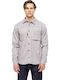Μακρυμάνικo Overshirt σε Κανονική Γραμμή Grey