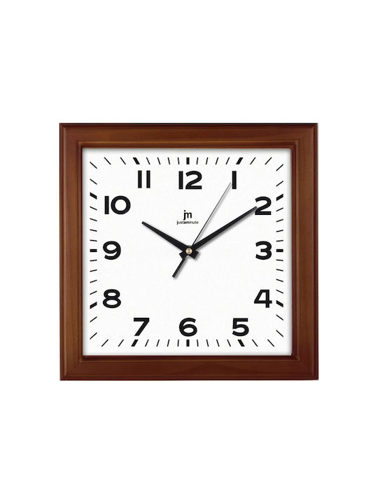 Wall Clock Jm21038n Square Wooden Walnut