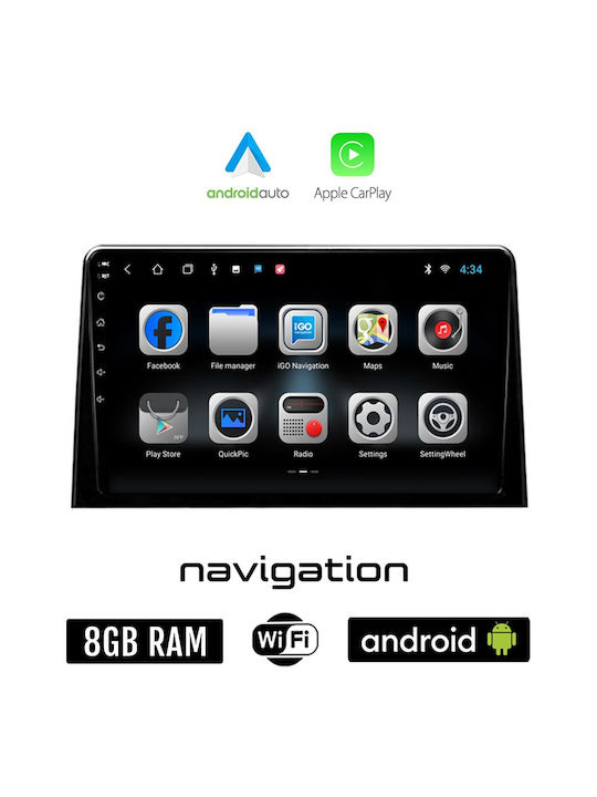 Sistem Audio Auto pentru Toyota Proace Honda Oraș 2018 (Bluetooth/USB/WiFi/GPS/Apple-Carplay/Android-Auto) cu Ecran Tactil 10"
