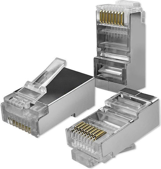 Rj45 Modular Connector Cat6 Ftp Gold-plated Contacts 100 Pieces