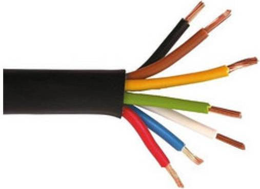 Flexibles Netzkabel mit Kabeleigenschaften 7x1.5mm² in Weißer Farbe 1m