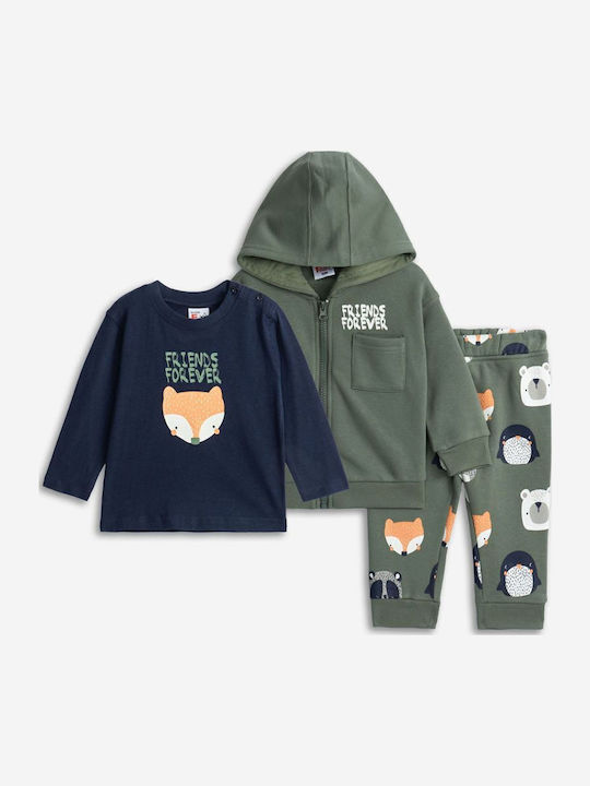 Funky Kinder Sweatpants Set - Jogginganzug Olive/blue