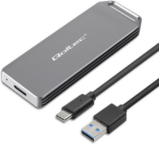 Qoltec Case for Hard Drive M.2 PCI Express with Connection Type-C Silver