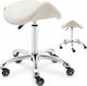 Beige Saddle Stool Cosmetic Stool On Wheels York Up To 150 Kg