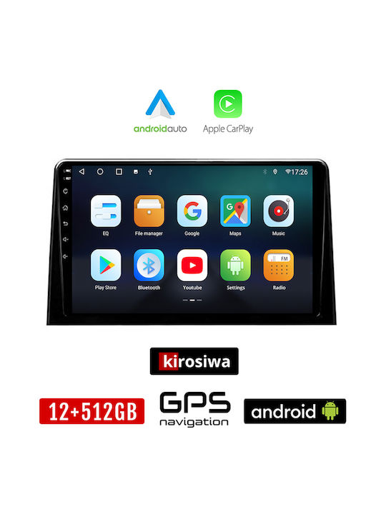 Kirosiwa Ηχοσύστημα Αυτοκινήτου για Peugeot Rifter 2017 (Bluetooth/USB/AUX/WiFi/GPS/Apple-Carplay/Android-Auto) με Οθόνη Αφής 10"